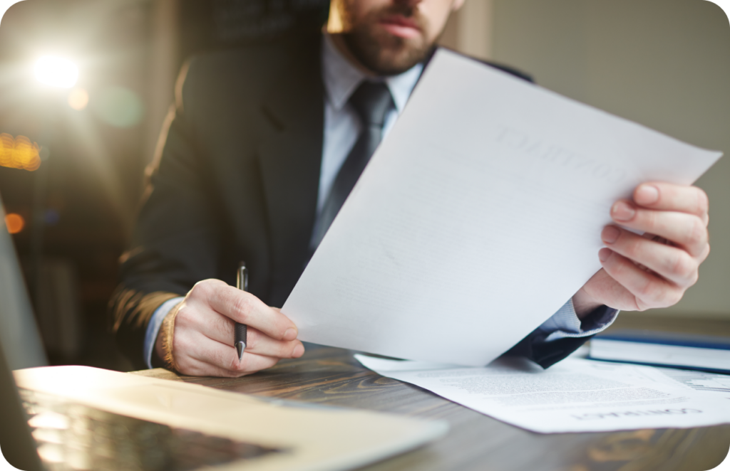 Man reading a report